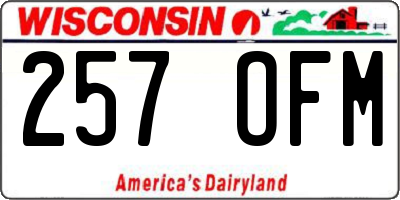 WI license plate 257OFM