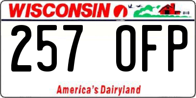 WI license plate 257OFP