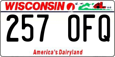 WI license plate 257OFQ