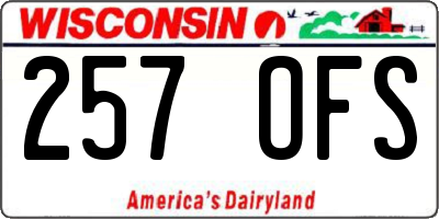WI license plate 257OFS