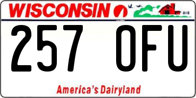 WI license plate 257OFU