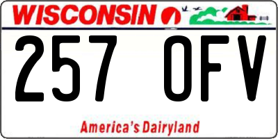 WI license plate 257OFV