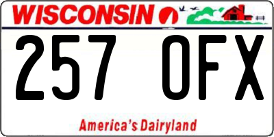 WI license plate 257OFX