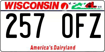 WI license plate 257OFZ