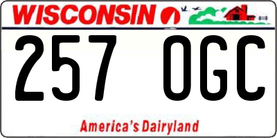 WI license plate 257OGC