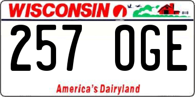 WI license plate 257OGE