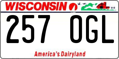 WI license plate 257OGL