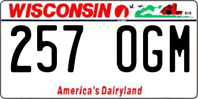 WI license plate 257OGM