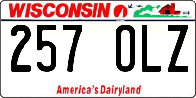 WI license plate 257OLZ