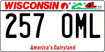 WI license plate 257OML
