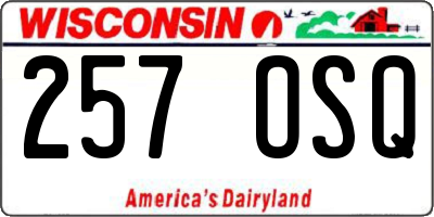 WI license plate 257OSQ