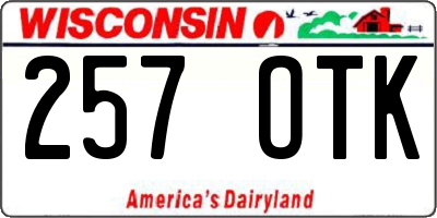 WI license plate 257OTK