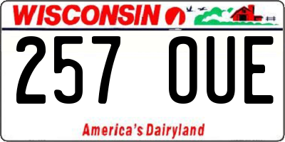 WI license plate 257OUE