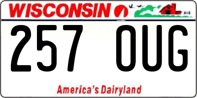 WI license plate 257OUG