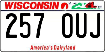 WI license plate 257OUJ