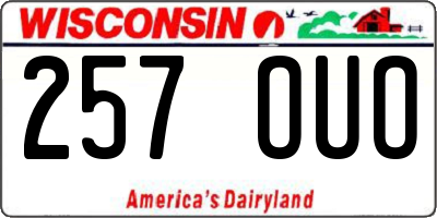 WI license plate 257OUO