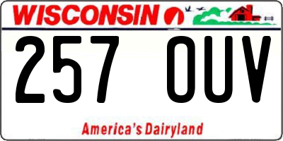 WI license plate 257OUV