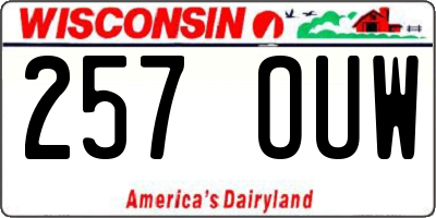 WI license plate 257OUW