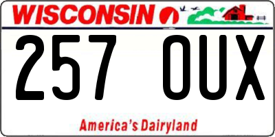 WI license plate 257OUX