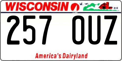 WI license plate 257OUZ