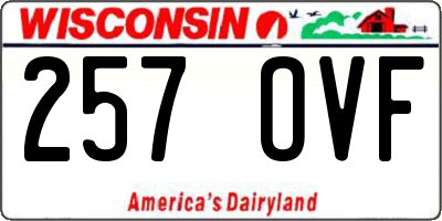 WI license plate 257OVF