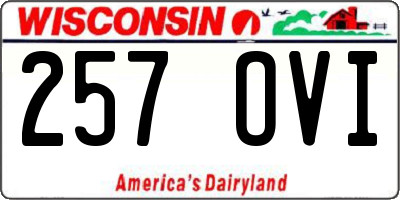 WI license plate 257OVI
