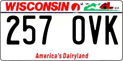 WI license plate 257OVK