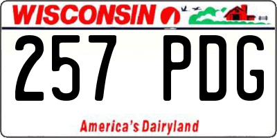 WI license plate 257PDG