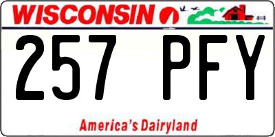 WI license plate 257PFY