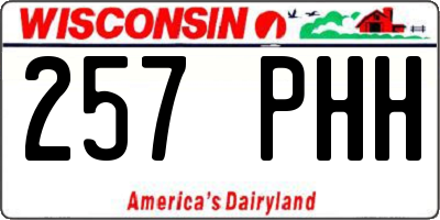 WI license plate 257PHH