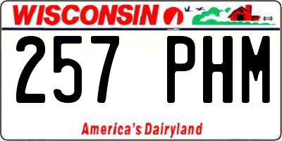 WI license plate 257PHM