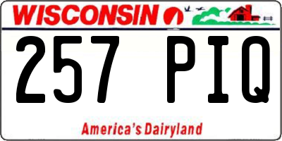 WI license plate 257PIQ
