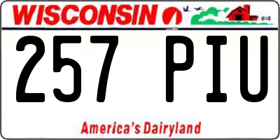WI license plate 257PIU