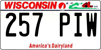 WI license plate 257PIW