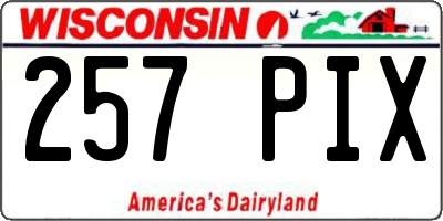 WI license plate 257PIX