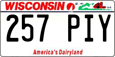 WI license plate 257PIY