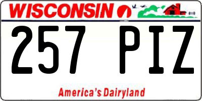 WI license plate 257PIZ