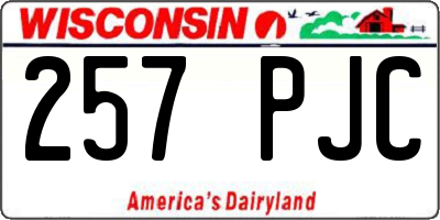 WI license plate 257PJC