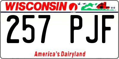 WI license plate 257PJF