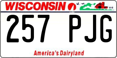WI license plate 257PJG