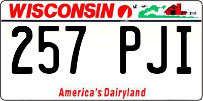 WI license plate 257PJI