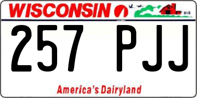 WI license plate 257PJJ