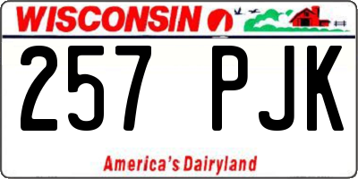 WI license plate 257PJK