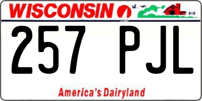 WI license plate 257PJL