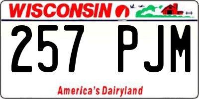 WI license plate 257PJM