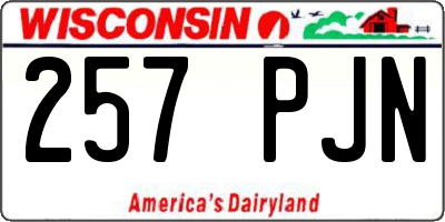 WI license plate 257PJN