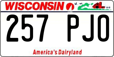 WI license plate 257PJO