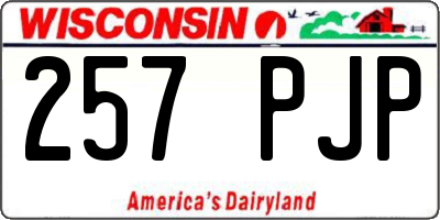 WI license plate 257PJP