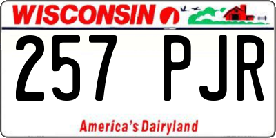 WI license plate 257PJR
