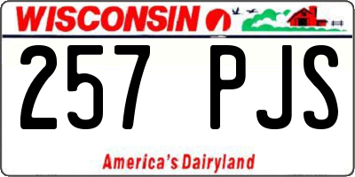 WI license plate 257PJS
